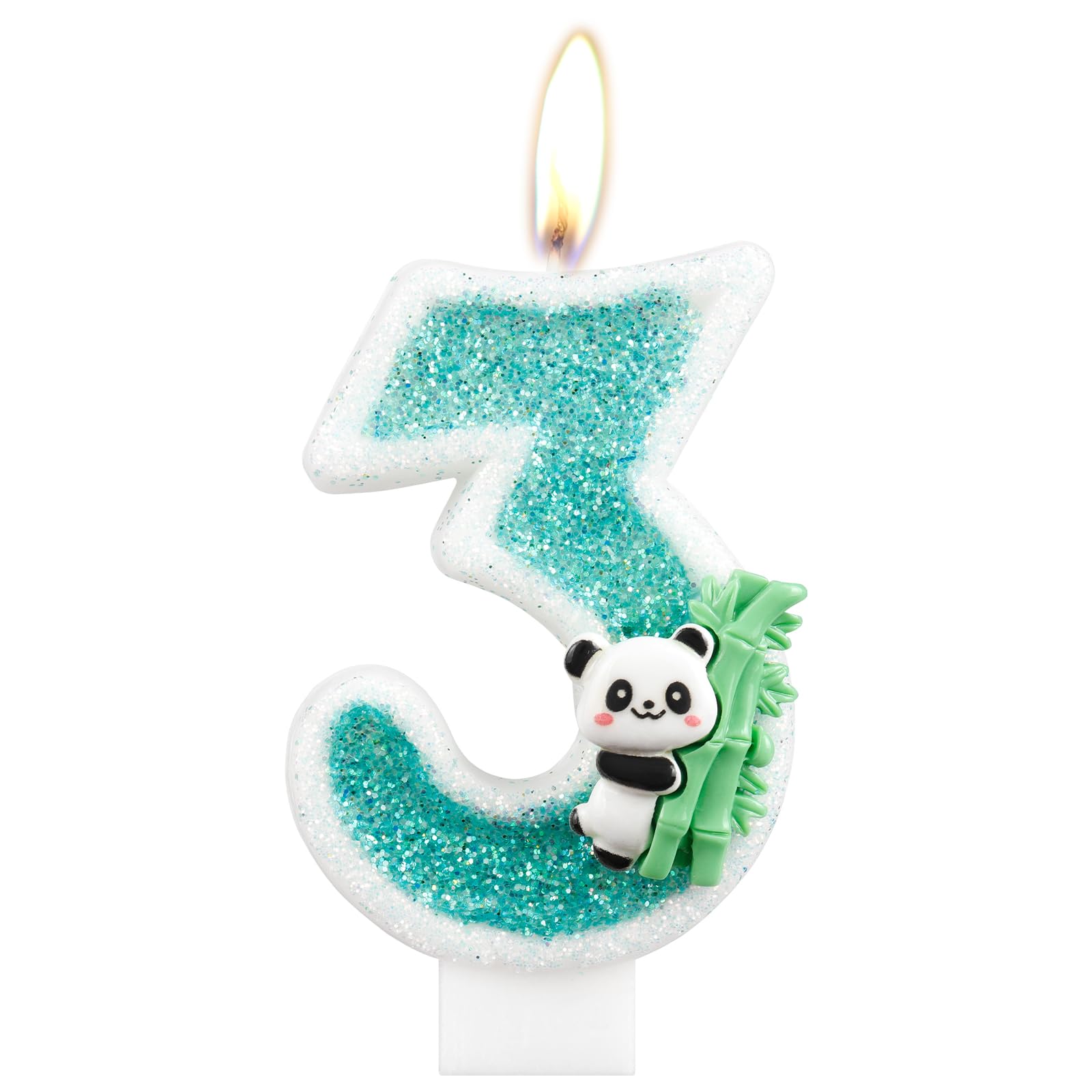Candele di compleanno con numero panda, candele verdi numero 0 per torta, candele per 0° compleanno per ragazze e ragazzi, decorazione per torta di compleanno a tema panda, carina candela per