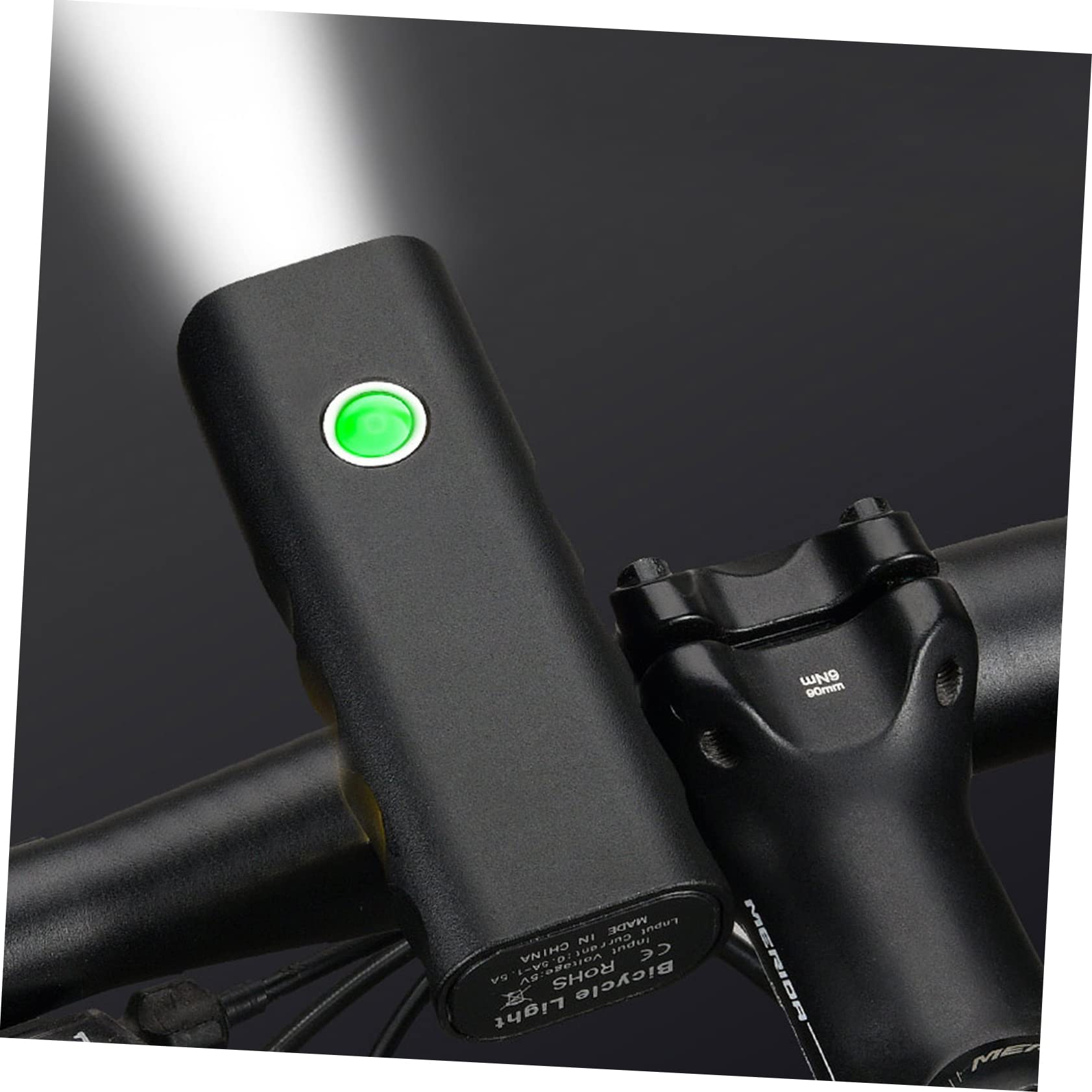 Mikikit Rechargeable Bike Lights 2000mah Led Front Headlight for Night Riding Bike Light Weatherproof Design