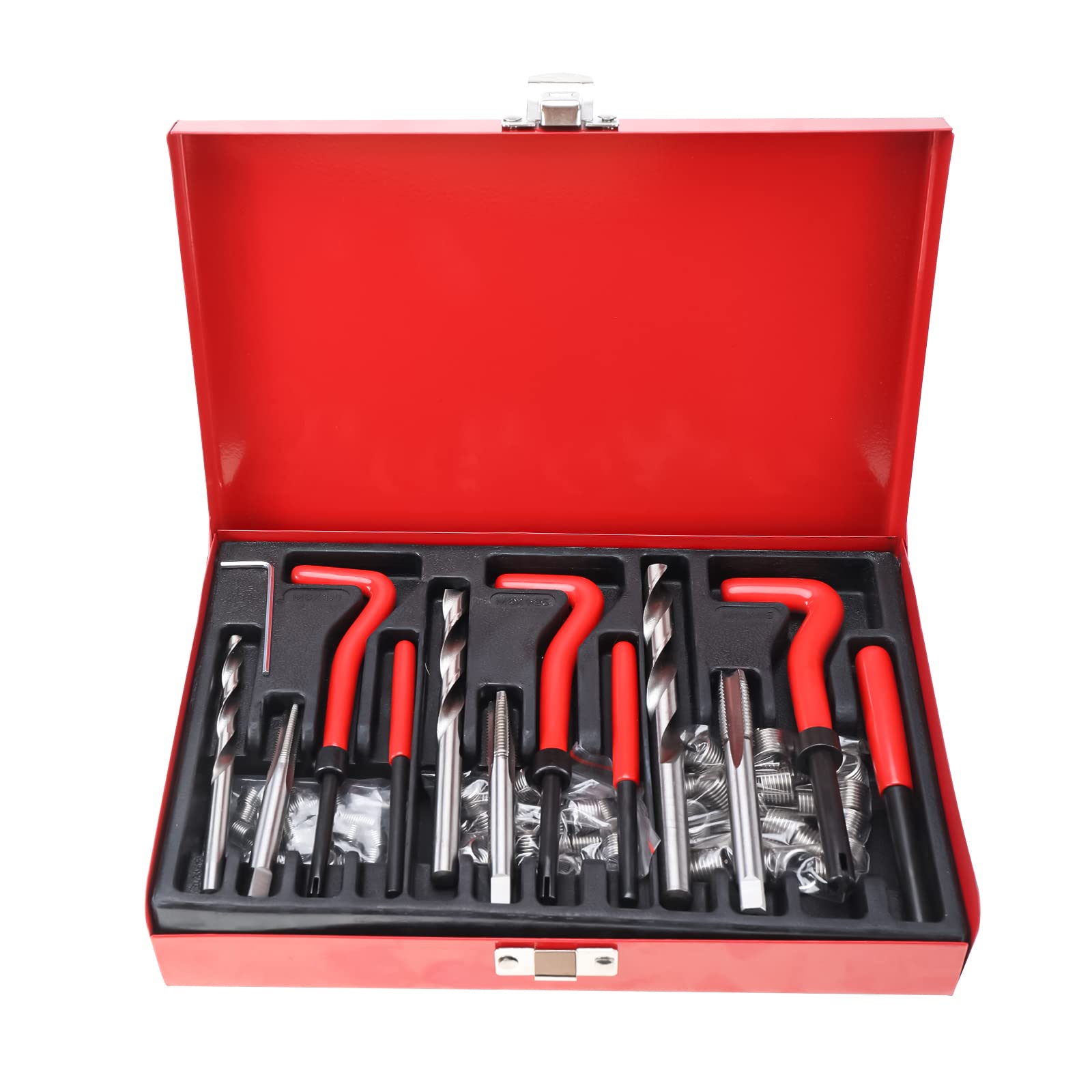 Boomstart 88Pcs Thread Helicoil Repair Kit, M6 M8 M10 Helicoil Insert, Thread Repair Tool Kit