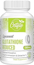 Liposomal Glutathione Reduces 1300 mg, Active Form L Glutathione Reductase, Non GMO (Pack of 60)
