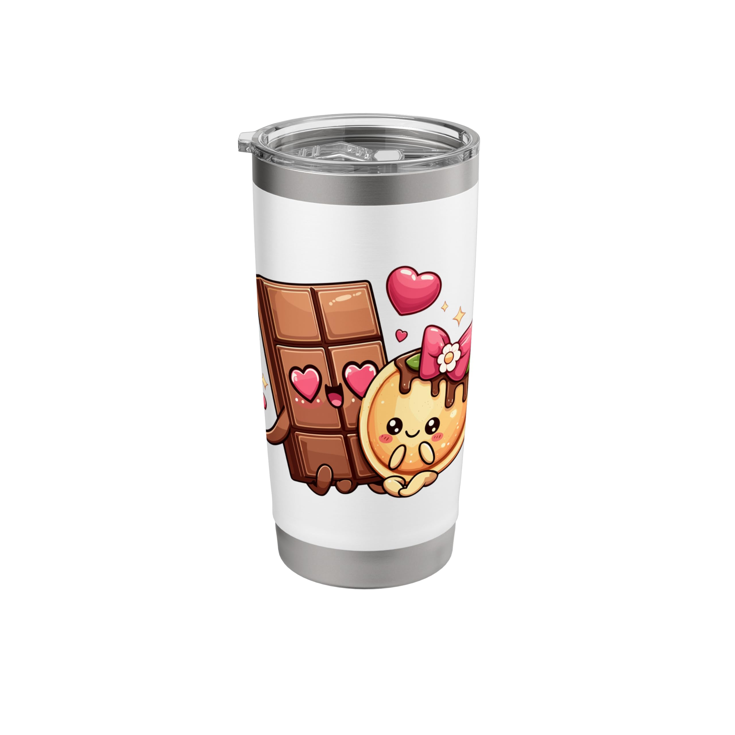 Choco And Pancake Couples Love Matching Chocolate Day Stainless Steel Insulated Tumbler