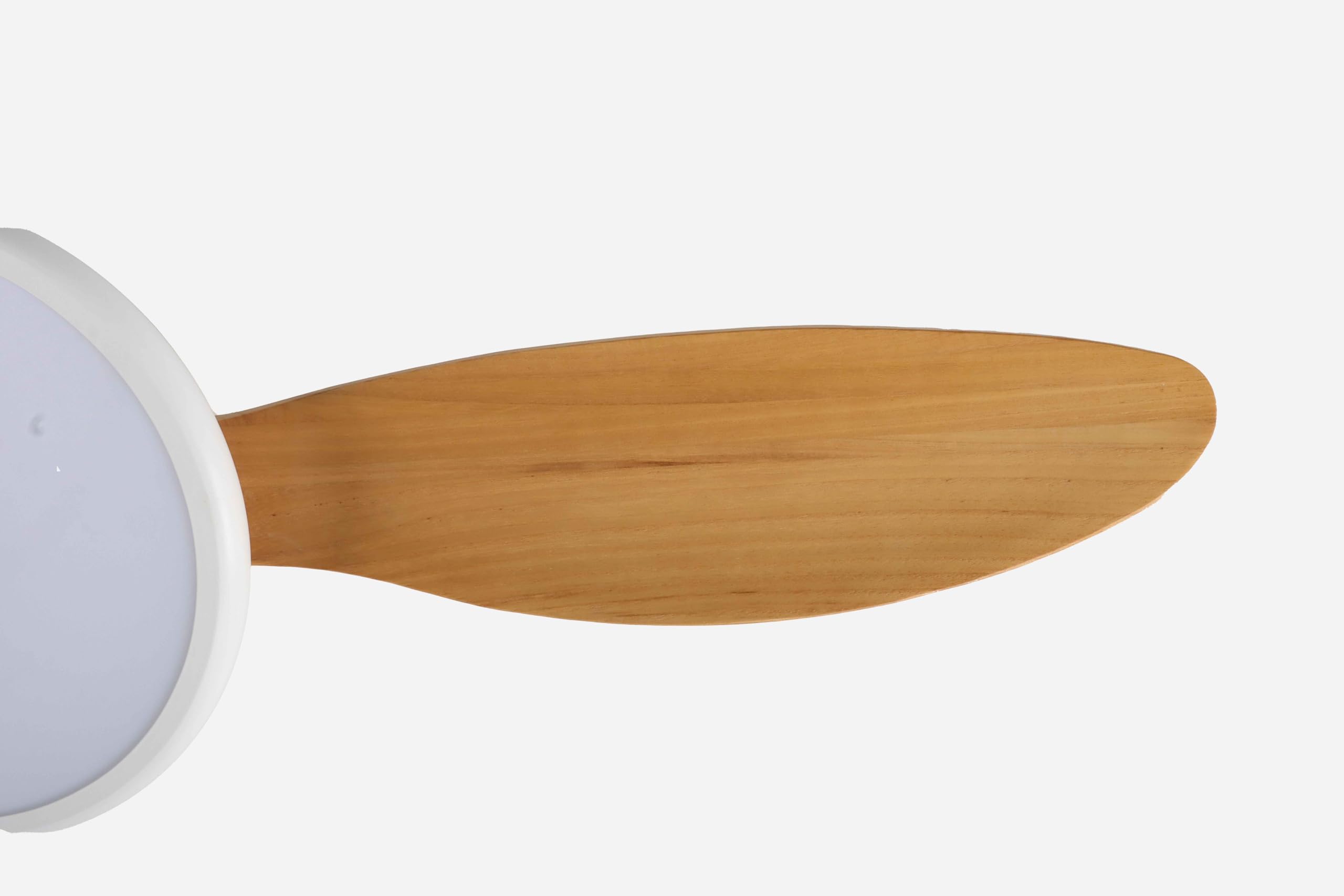 Megashopitalia Ventilatore da Soffitto in Legno Massello con Lampada LED, Telecomando e Modulo Wi-Fi, Motore DC 40W (Legno chiaro)