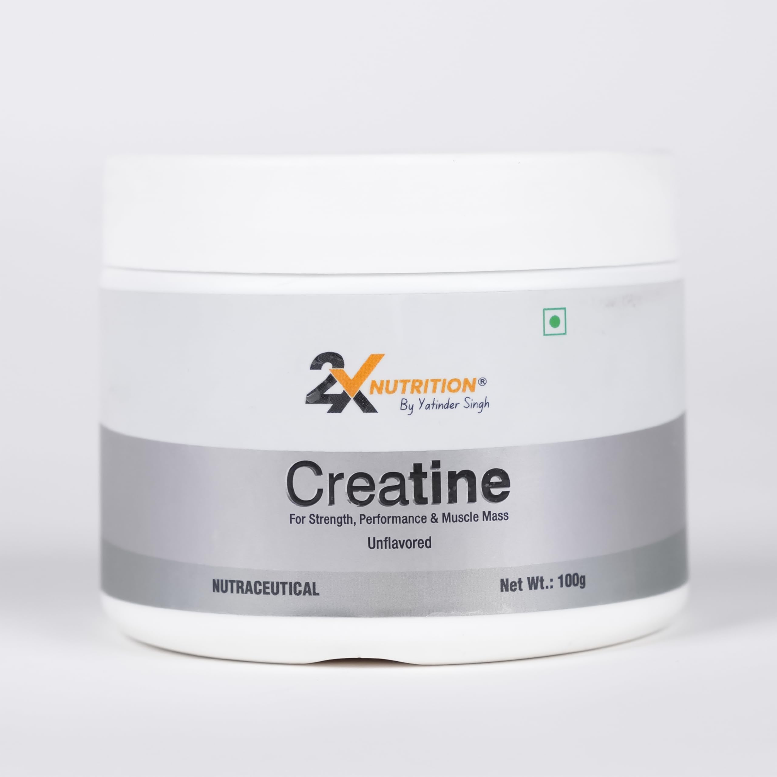 2x nutrition premium creatine monohydrate powder each scoop (3g) | improved athletic performance | increased muscle mass | faster recovery 100% pure micronised (unflavored 100g pack)