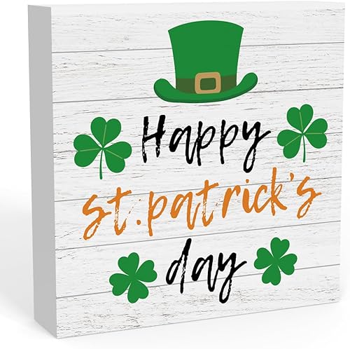 Decoración rústica de casa de campo para el día de San Patricio, decoración de escritorio para la oficina en casa, decoración de escritorio con