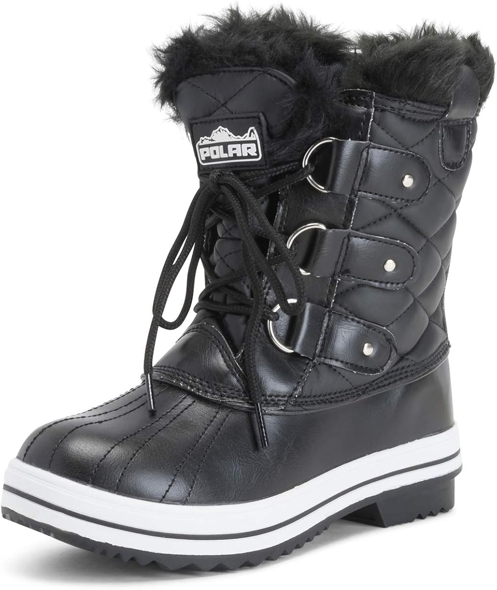 POLAR Botas de nieve para mujer acolchadas cortas de invierno nieve lluvia cálidas botas impermeables