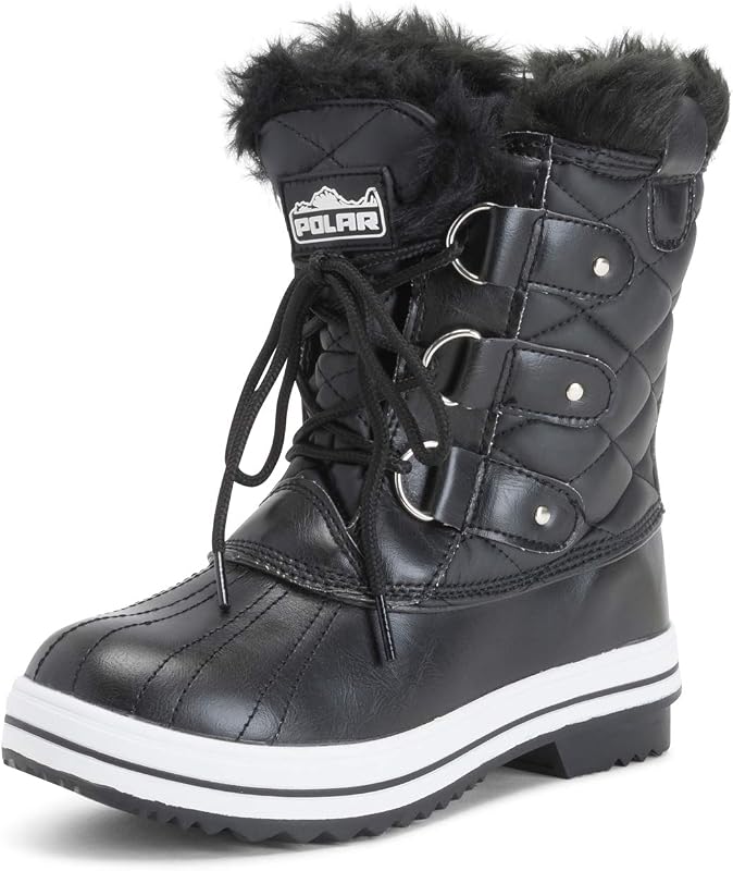 POLAR Botas de nieve para mujer acolchadas cortas de invierno nieve lluvia cálidas botas impermeables