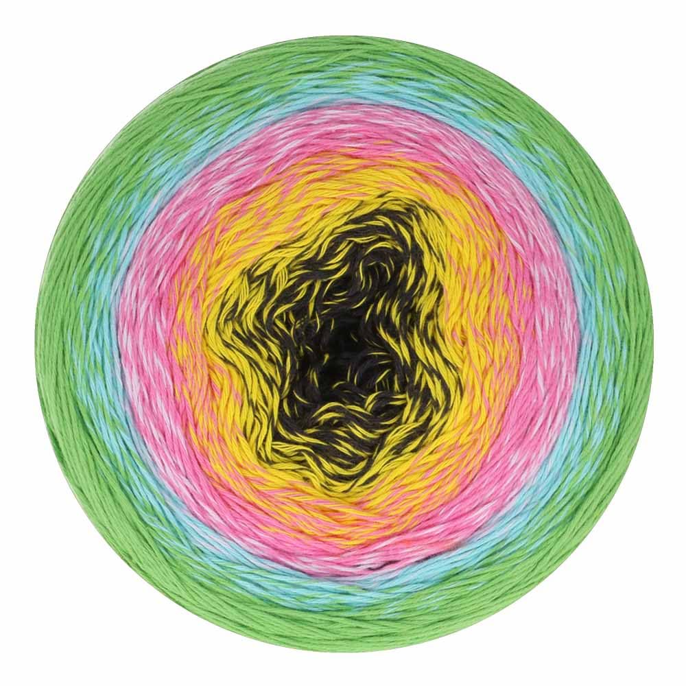 Fil à tricoter Scheepjes Cotton Whirl 723 dégradé Cyber Sunrise 1000m pour châle