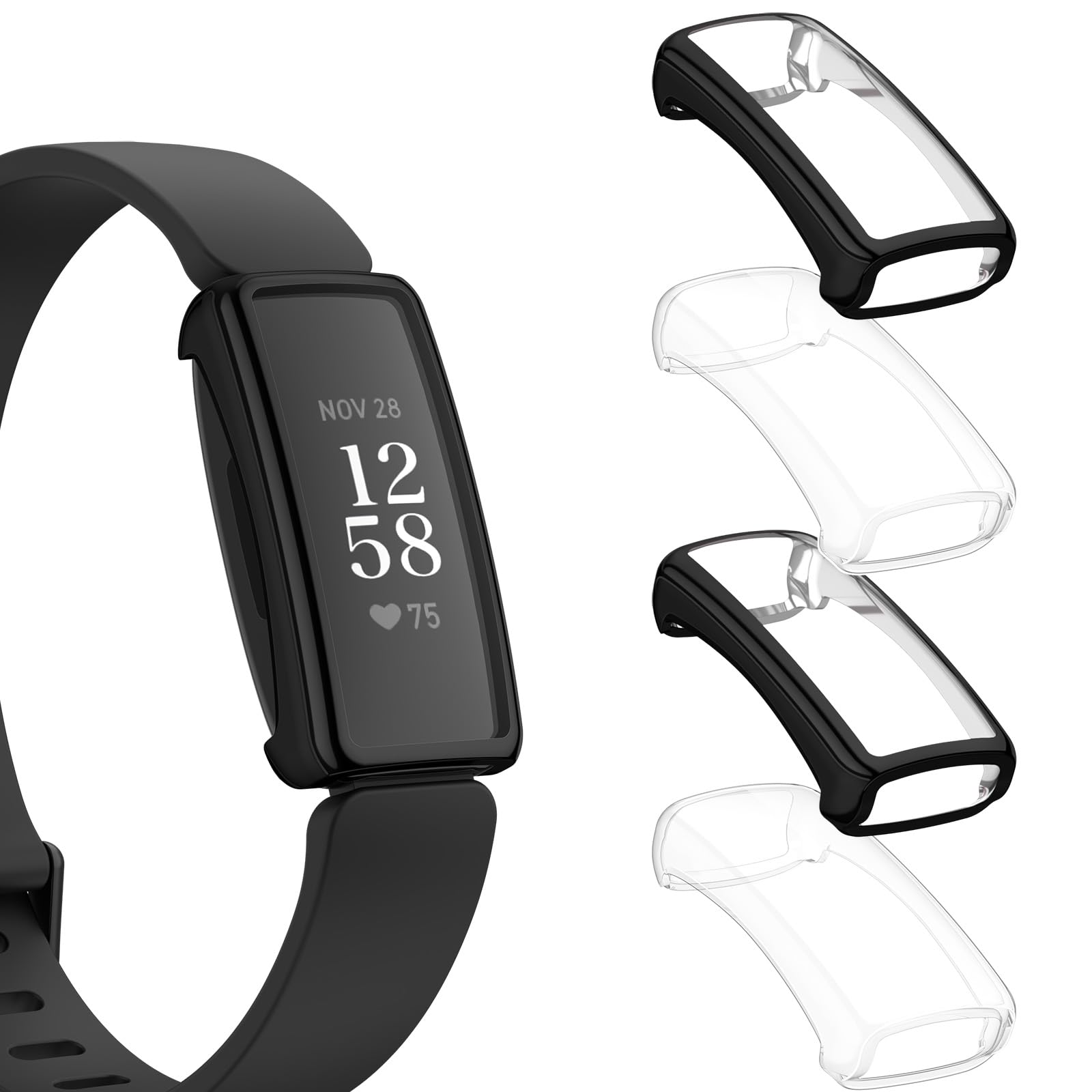 AMCC Screen Protector compatible with Inspire 2, Inspire 2 Screen Protector Case Soft TPU All-Around Cover Anti-Scratch Cases Bumper (Black+Clear+Black+Clear)