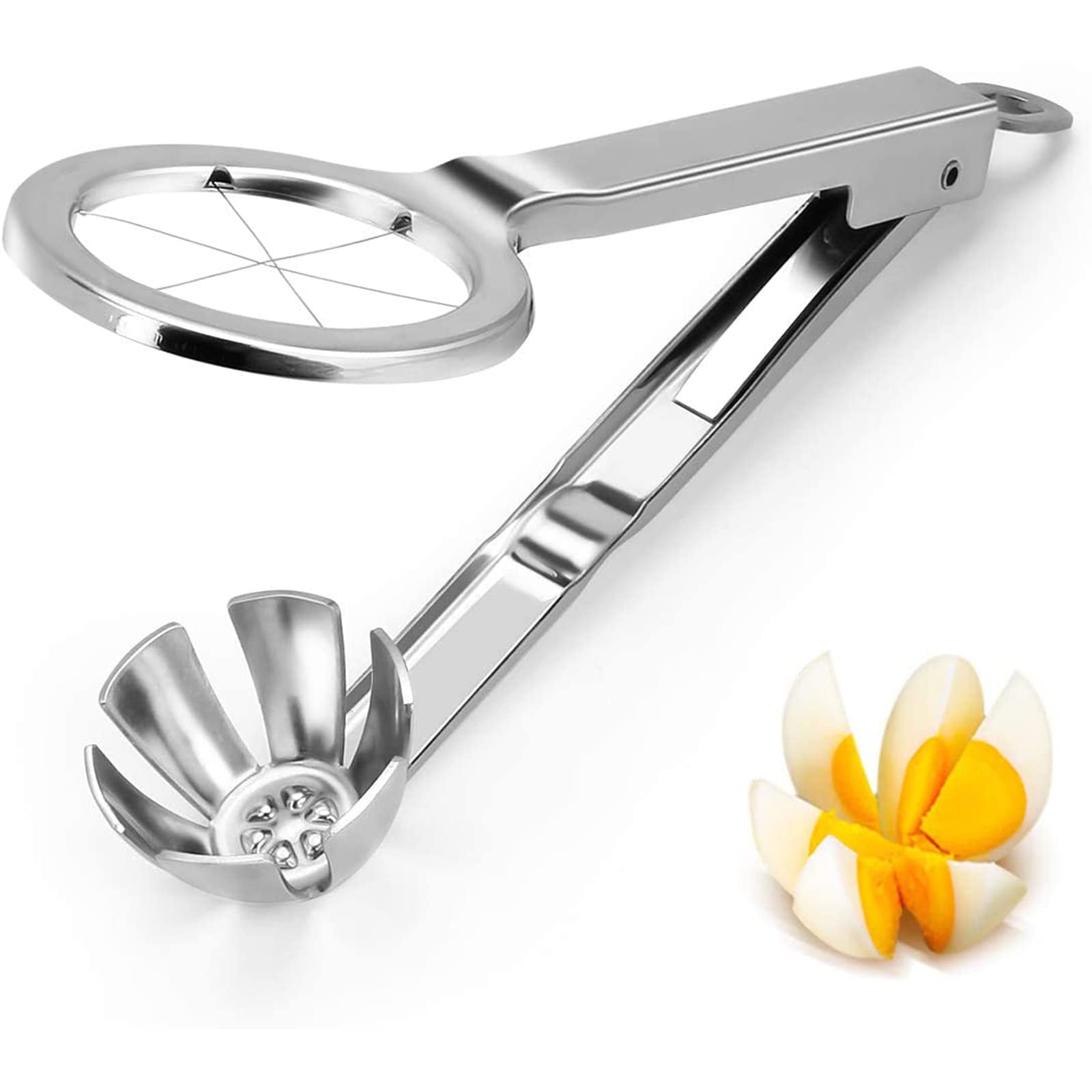 Excefore Egg Slicer Cutter, Stainless Steel Egg Slicer, Durable Use Multifunctional Egg Cutter, Slice Hard Boiled Eggs Quickly and Effectively, Slicing Gadgets Kitchen