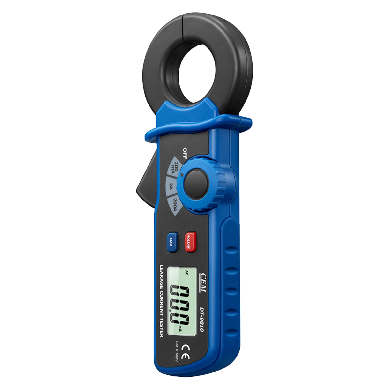 CEM DT-9810 Digitale Stromzange AC-Leckstrom stromzangenmessgerät – Präzisions 100μA Mini-Leckstrom Messgerät Digitales leckstromzange zangenamperemeter mit Data-Hold & automatischer Abschaltung