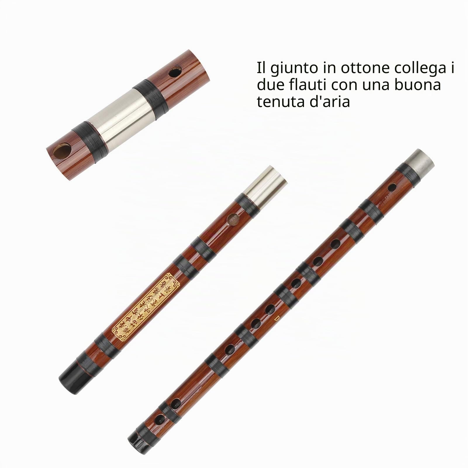 Eujgoov Bamboo Flute, D-Key Dizi Bitter Bamboo Flute Strumento Tradizionale Cinese con Custodia per Principianti