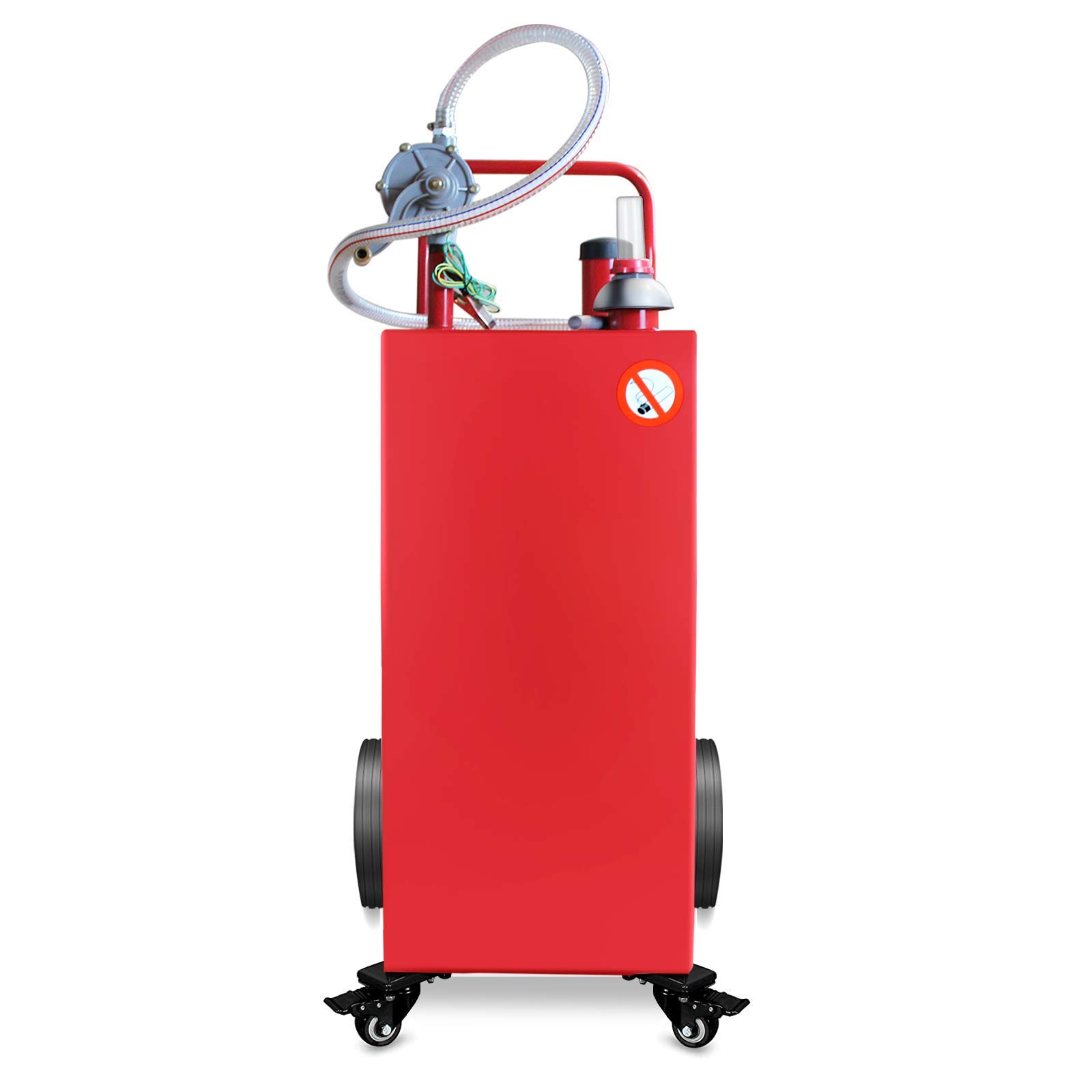 Buy EAWELLPR 30 Gallon Gas Caddy with Pump Fuel Transfer 4 Wheels Portable Gas