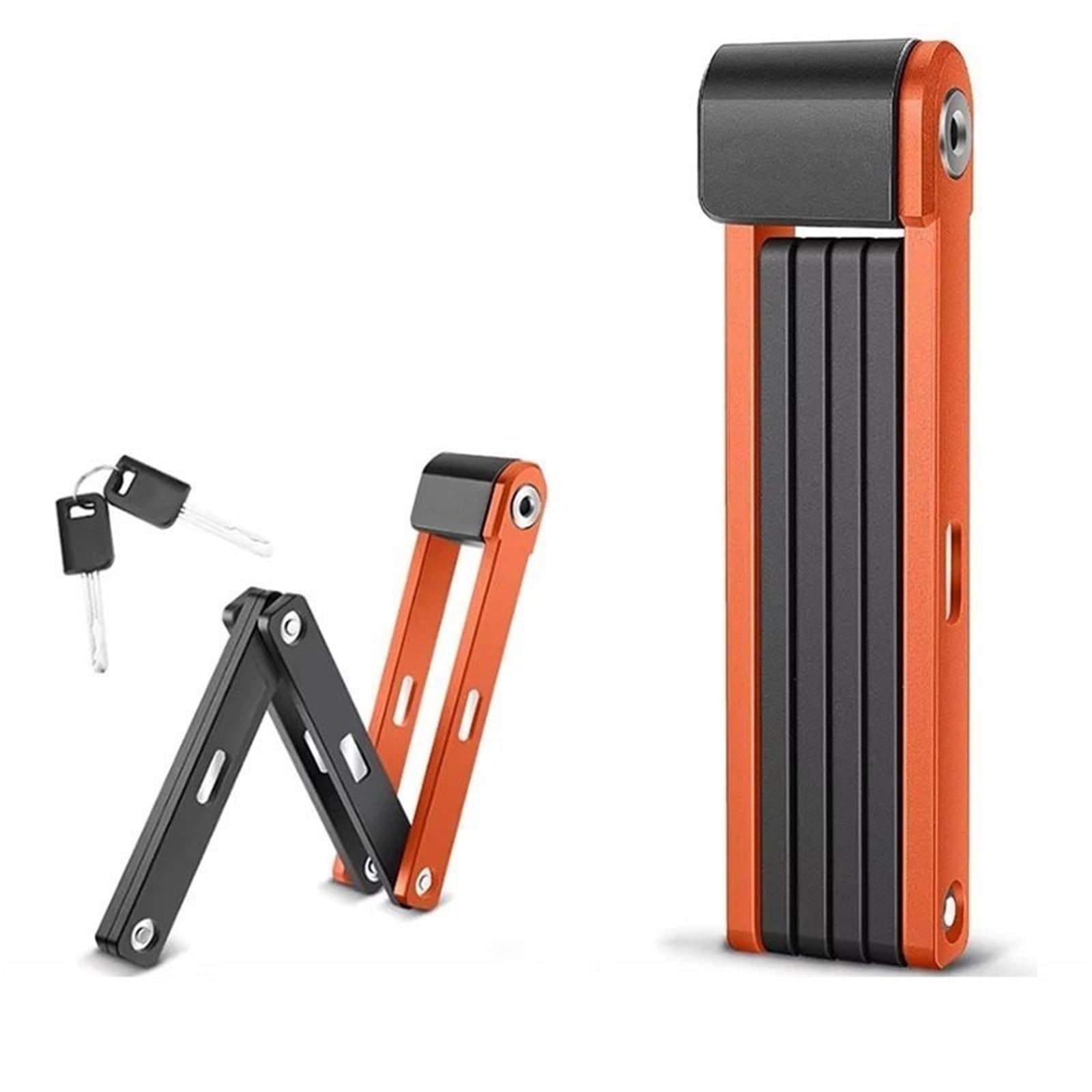 Arupmn Orange Chain Lock Bicycle Folding Lock Anti Theft Mtb Road Cycling High Security Bike Chain Motorcycle Handlebar Lock(Orange)
