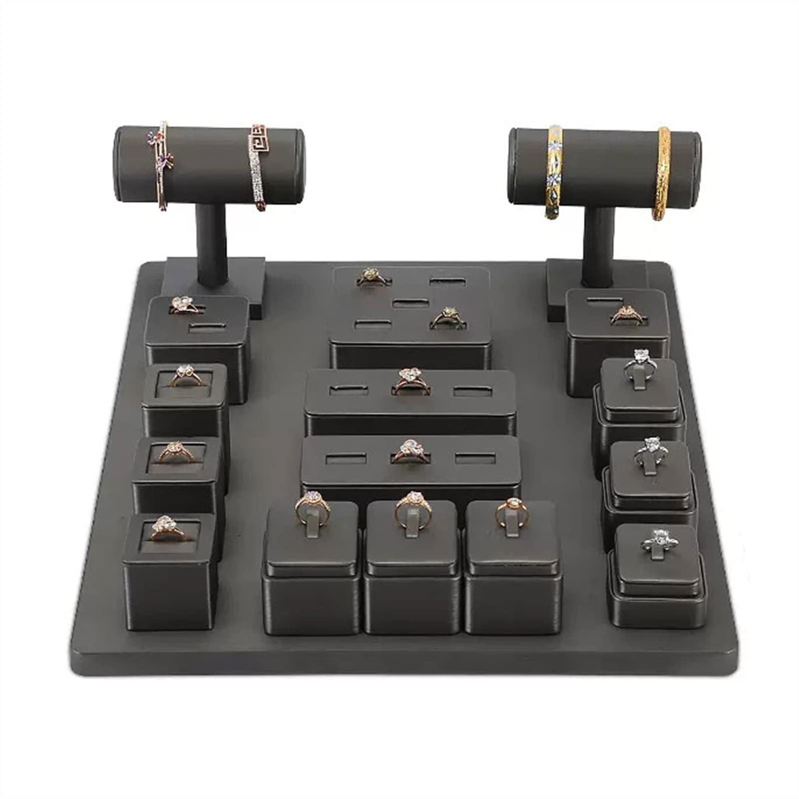 J9V4G6S3B5 Jewellery Storage 13 Pieces Jewelry Display Easel Rings Stand Hovering T Bar Bracelet Bangle Holder Organizer Necklace Tower Rack