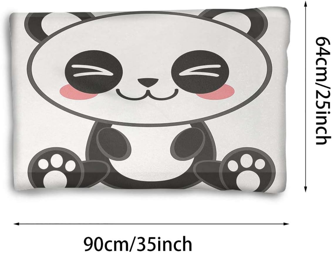 review Black White Gray Thermal Pet Mat Bed Liner Cartoon Smiling Panda Fun Animal Theme Super Soft Plush Dog Crate Pad for Travel or Home Anime 25