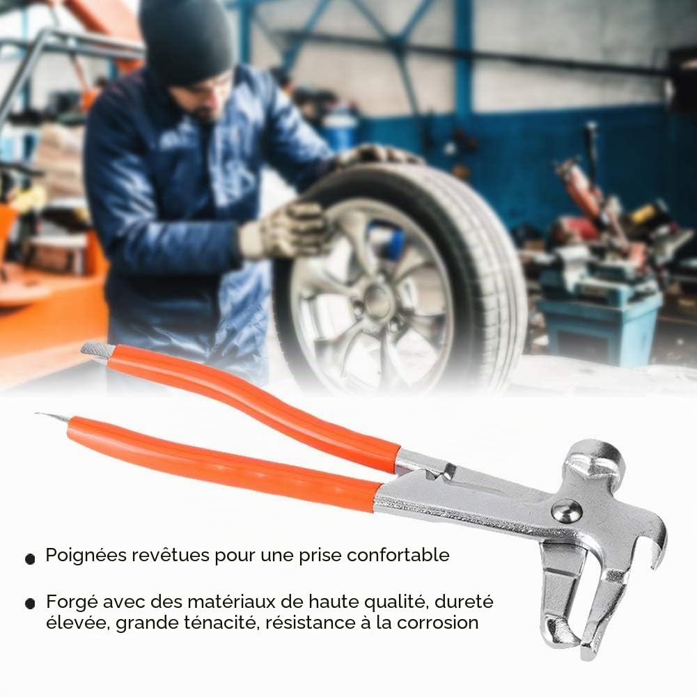 Pince de poids de roue de voiture, outil de démontage d'installateur de jantes d'équilibre de poids de roue outil de marteau d'équilibre de roue antidérapant pour la réparation automobile(Plier)