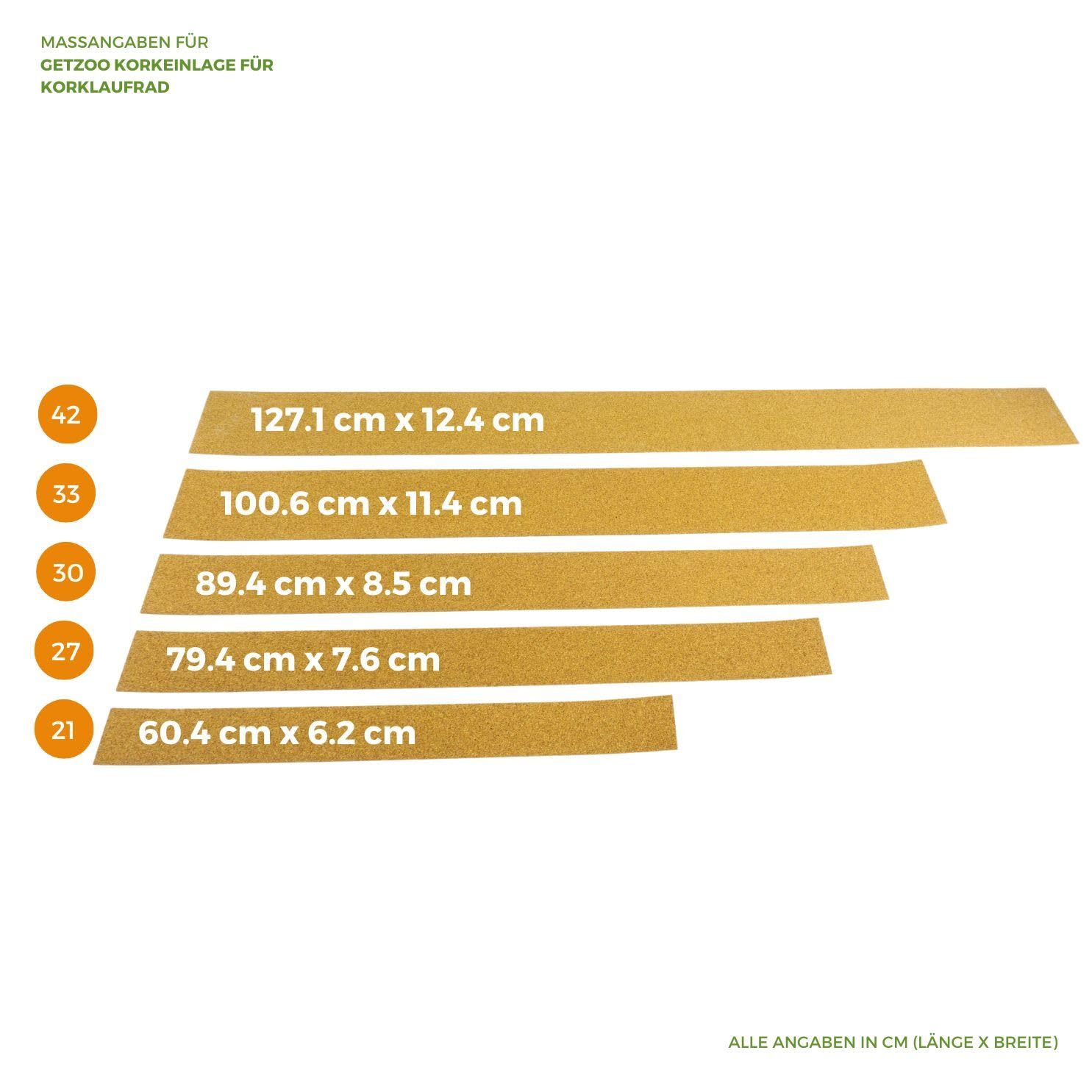 Getzoo Korkeinlage für Korklaufrad 21 cm
