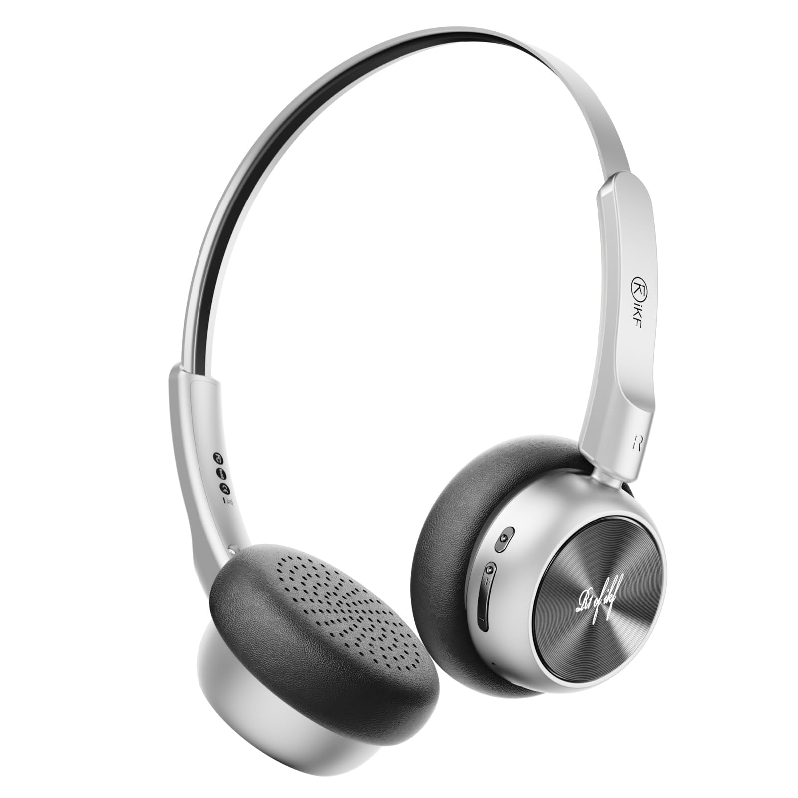 Cuffie wireless retro iKF R1,design vintage sovraurale,60 ore di riproduzione,microfono integrato,driver dinamico da 30 mm,leggero,connessione doppia per dispositivi iOS/Android(Nero)