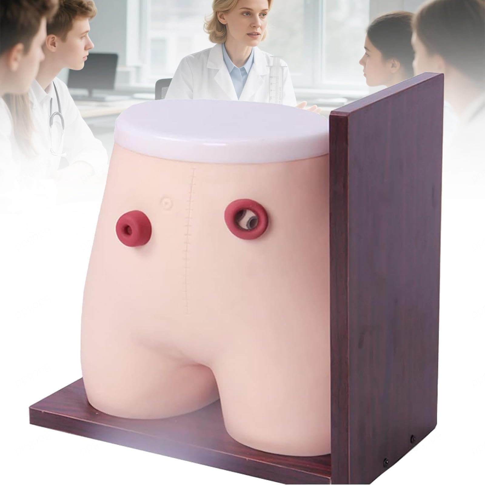 Nursing Training Model for Fistulas and Ostomies; Flat Abdominal Stoma Mannequin for Colostomy and Ileostomy Practice, Designed for Students