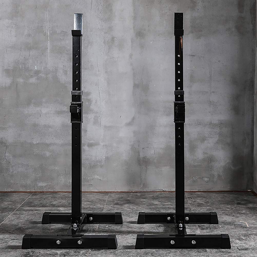 Adjustable Squat Rack Barbell Stand - Height and Width Adjustment, Home Gym Weightlifting Bench Press Support, Load 200kg, 1 Pair, Easy to Put Together