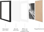 SONGMICS Collage Picture Frames, Set of 7 Photo Frames, Collage Frames, Clear Glass Front, Ink Black URPF37BK