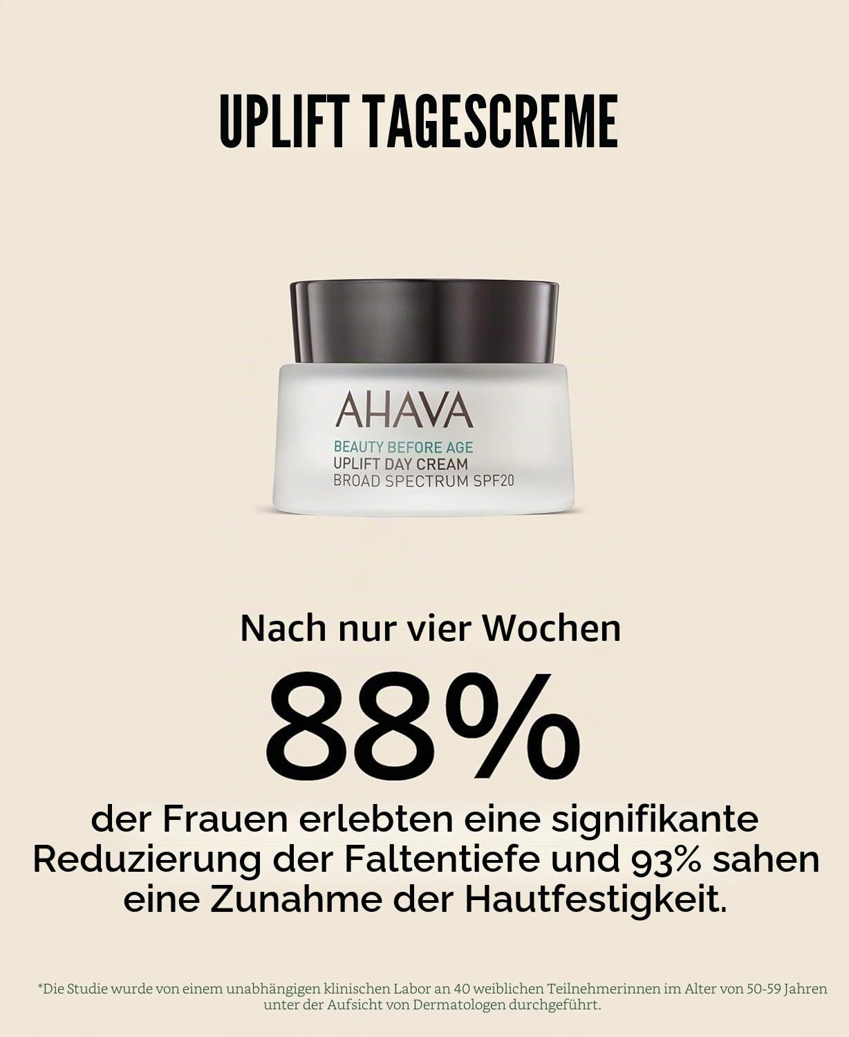 AHAVA Uplift Tagescreme mit SPF20 - Anti-Aging Feuchtigkeitspflege für strahlende Haut - 50ml