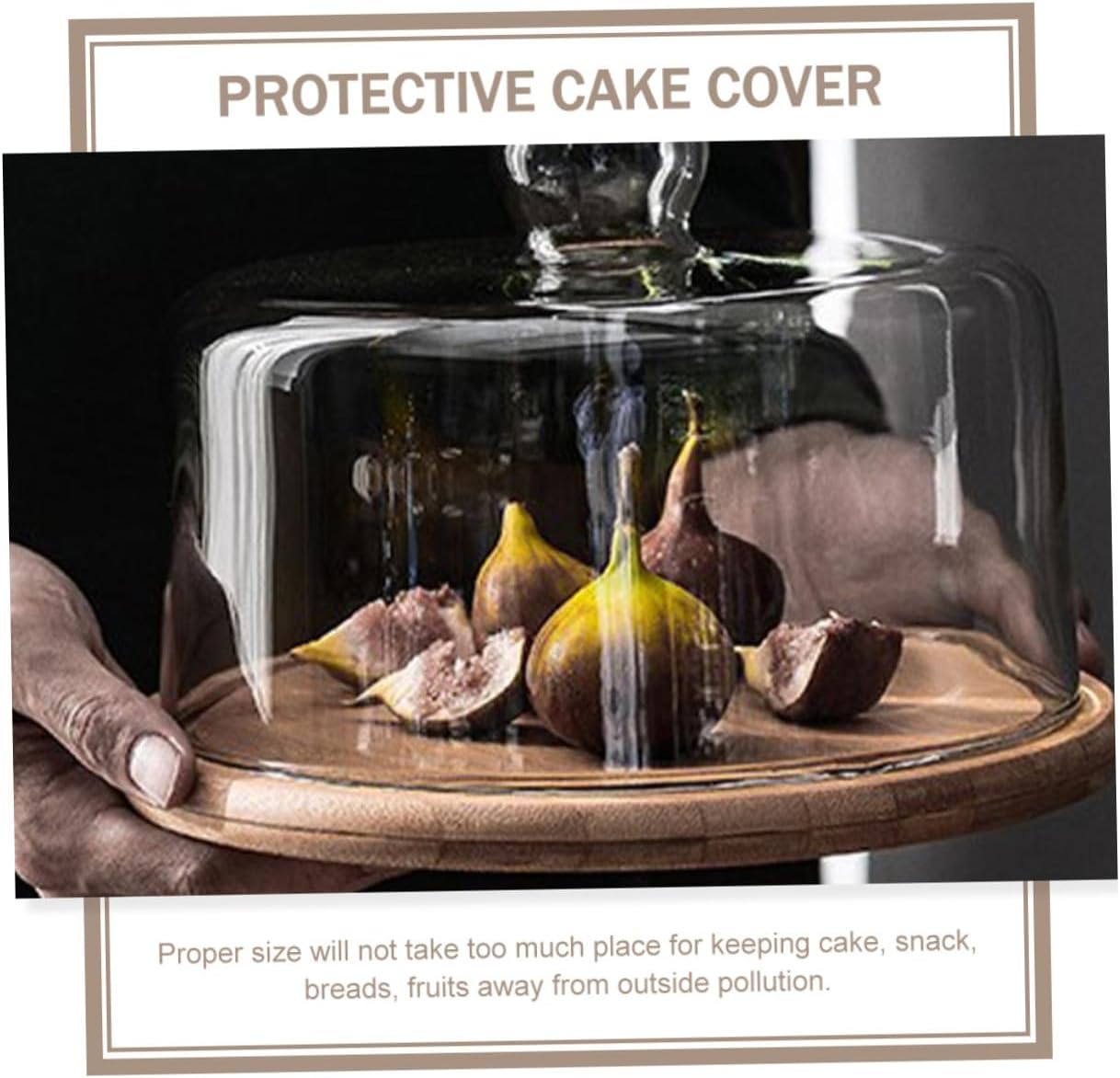 Large Glass Cake Dome with Tray, Dustproof Food Cover, Household Fresh-keeping Cake Display for Desserts and Pastries
