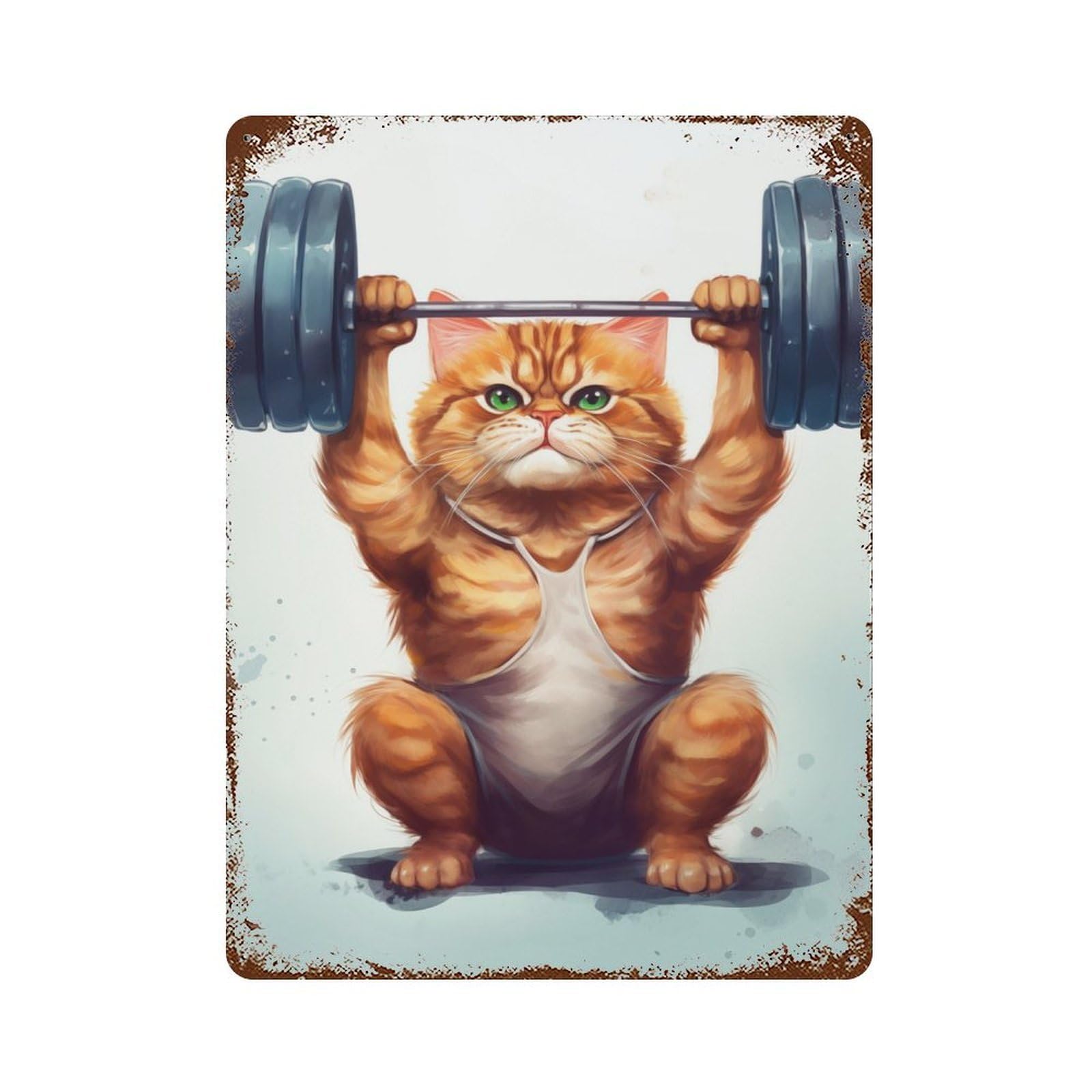Vintage Rust Metal Sign Bodybuilding Beast 15.7"x11.8", Novelty Wall Decor for Garage, Bar And Workshop Decor