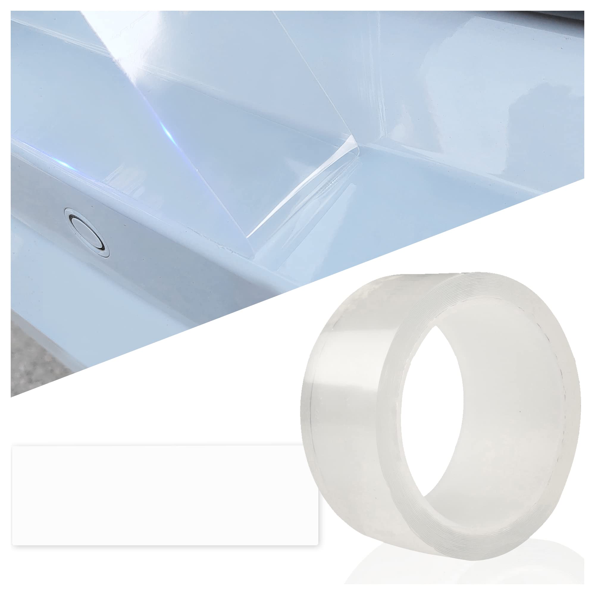 Aokdom Car Door Sill Protector from Scratching-2inchx 16.4FT Self Adhesive Removable Vinyl Film Door Edge Guard-Waterproof&Anti-Collision for Most Car Door Edge (White-16.4FT)