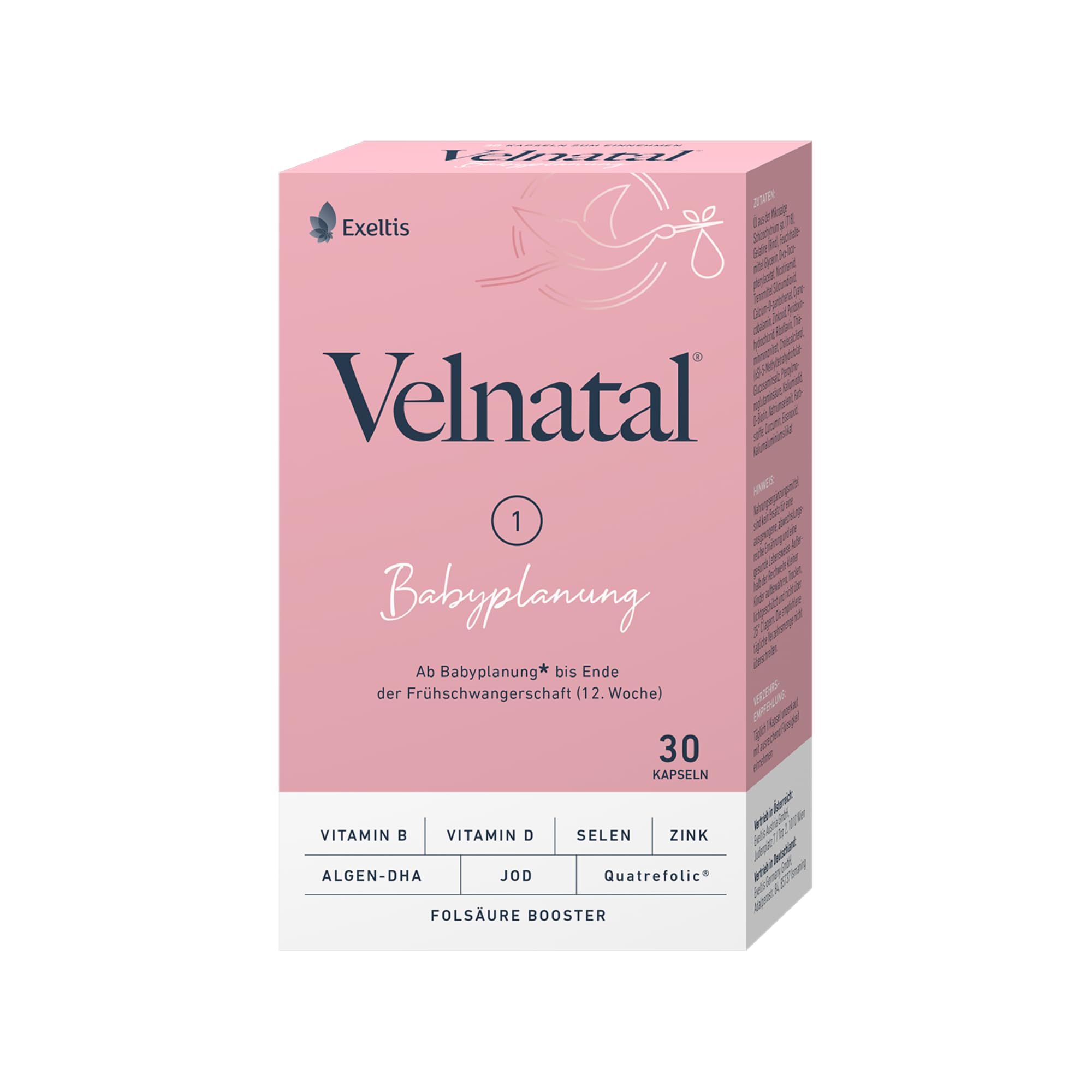 Exeltis Germany GmbH Velnatal Babyplanung Weichkapseln Produktbeschreibung