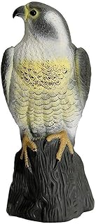 Hawk Decoy to Scare Bird Away, Garden Bird Repellent Devices, Lifelike Scarecrow Horned Hawk Statue for Birds, Mice, Squirrels, Rabbits & Other Birds Or Rodents