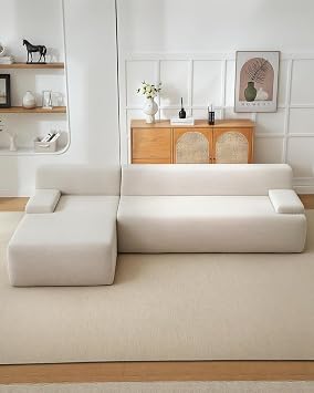 Aptliton 270cm Boneless Couch, Compressed Boneless Sofa for Living Room