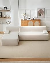 Garvee Sofá Esquinero Modular Cloud De 274 Cm para Sala De Estar - Pana Ultrasuave - Chaise Longue Profunda - Diseño Moderno Sin Montaje - Asiento Amplio para Varios Invitados, Color Gris o Blanco