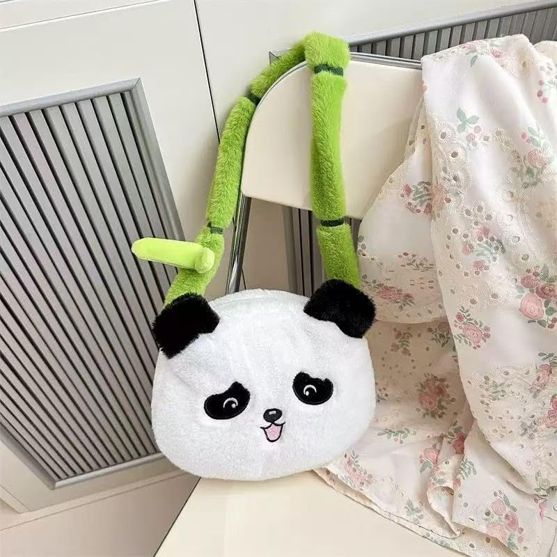 Adorable Panda Plush Shoulder Bag - Kawaii Animal Shape Handbag Crossbody Bag, Novelty Purse Wallet Messenger Bag - Image 5
