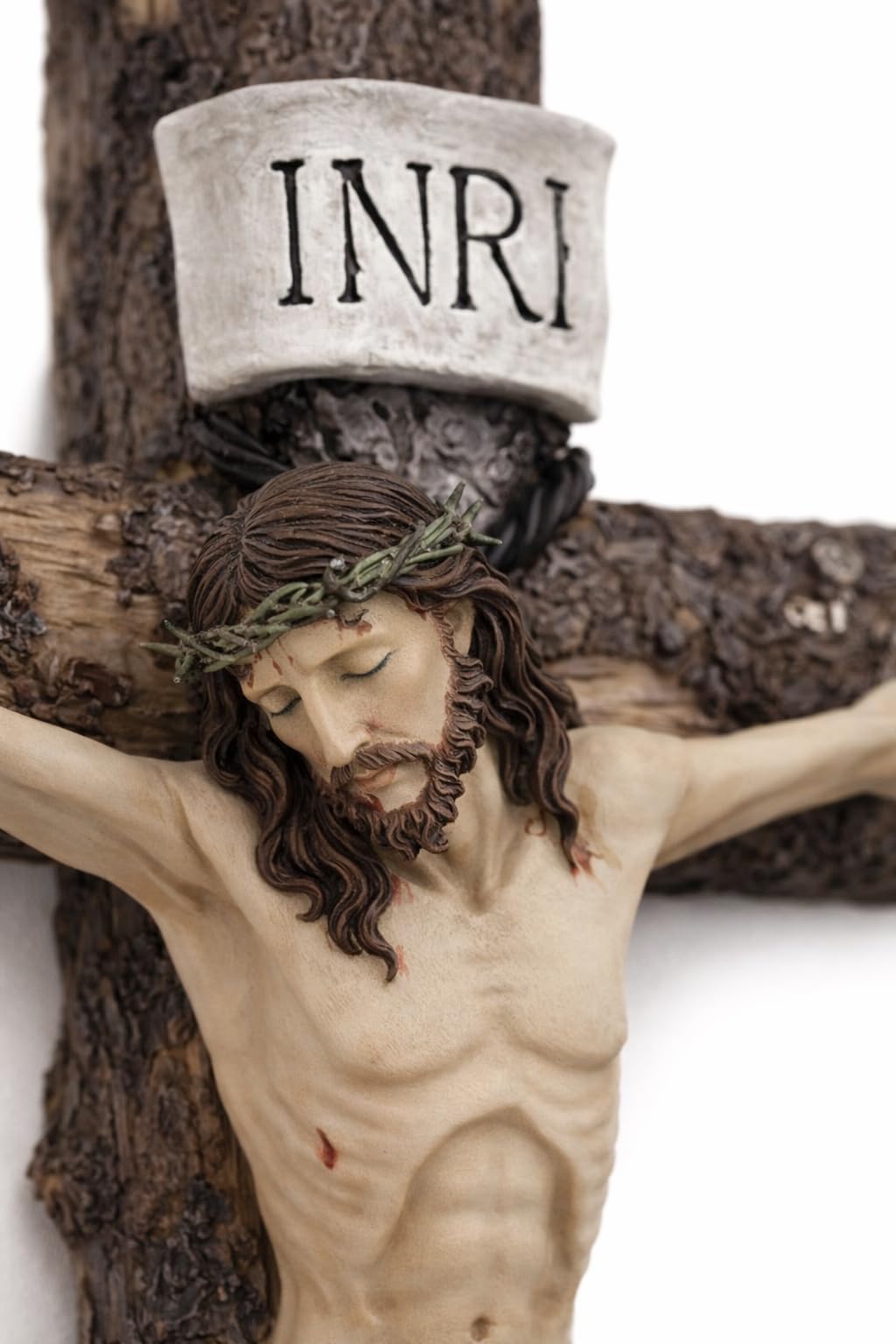 Statua Del Crocifisso Di Gesù In Resina 24,5 Cm – Croce Da Parete Fatta A Mano, Decoro Religioso Per La Casa - 4