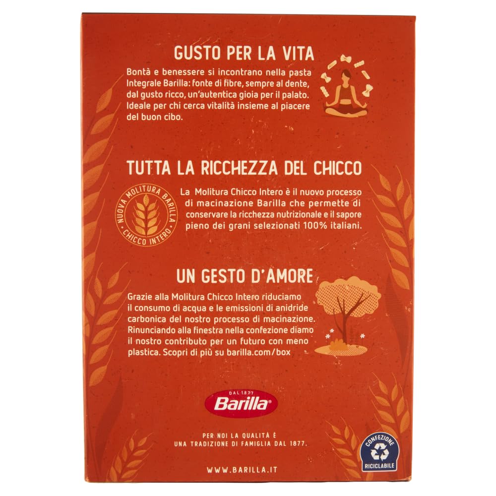 20 pastas integrales Barilla Penne Rigate Integrali integrali de grano integral, 500 g + Polpa italiana Gourmet 400 g