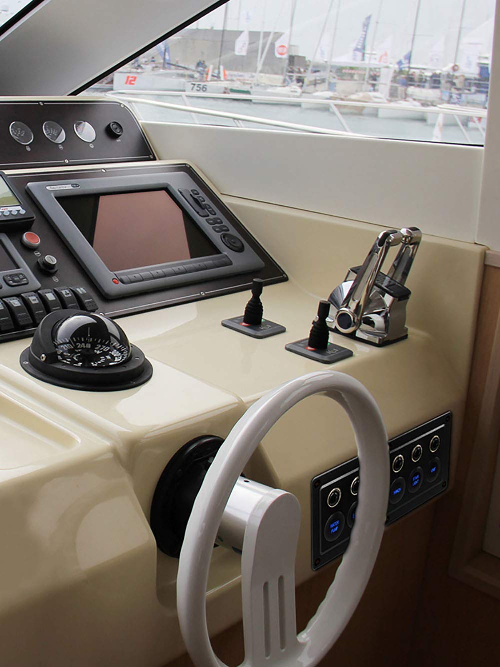 6-biegowy panel dotykowy Marine Touch Screen, DC12-24 V, wyświetlacz LED, smukły panel dotykowy do samochodów, łodzi, przyczep kempingowych, autobusów