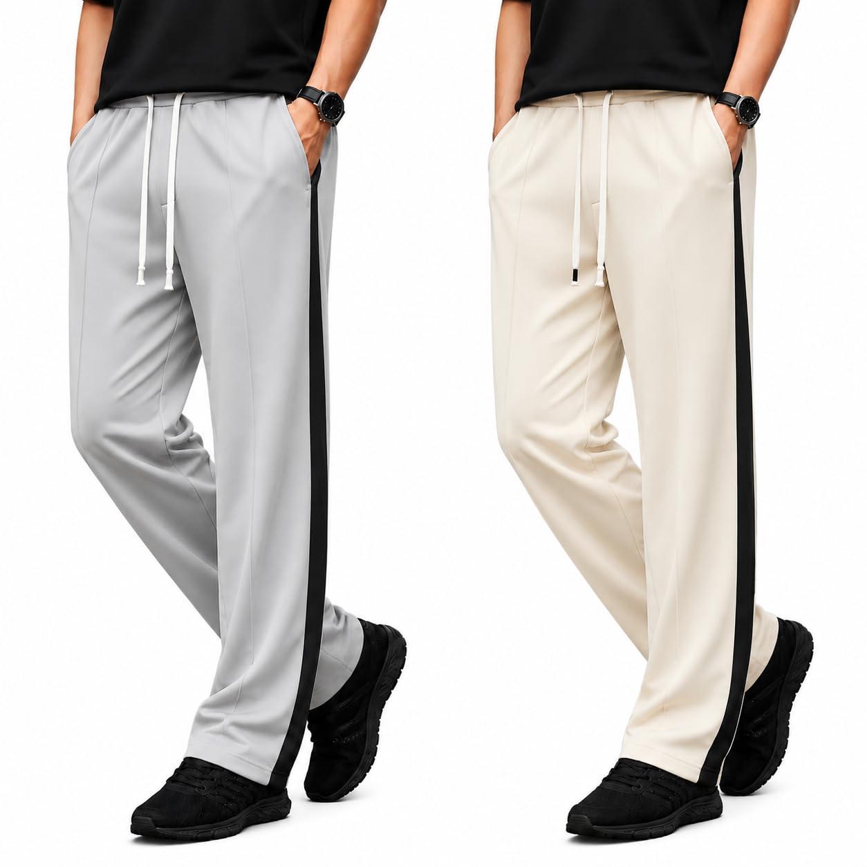 mack jonney Men’s Cotton Track Pants Pack of 2 | Regular Fit Comfortable Sports & Casual Lower for Gym, Running 2-picture-22