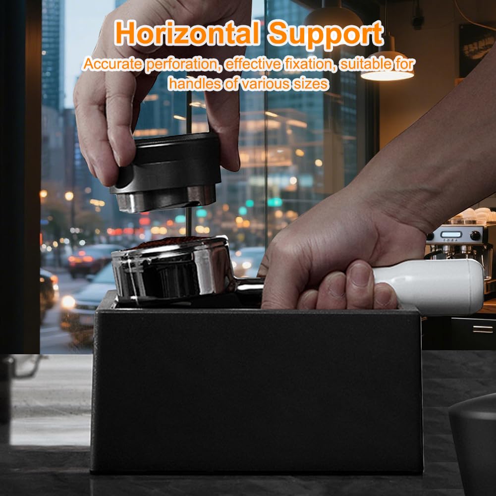 Abklopfbehälter für Siebträger - Abschlagbehälter für Siebträger, Espresso Knock Box für Kaffeesatz, ABS Kaffee Klopfbox Barista Zubehör, Kaffeesatz Abschlagbehälter für Kaffee Zubehör (Schwarz)