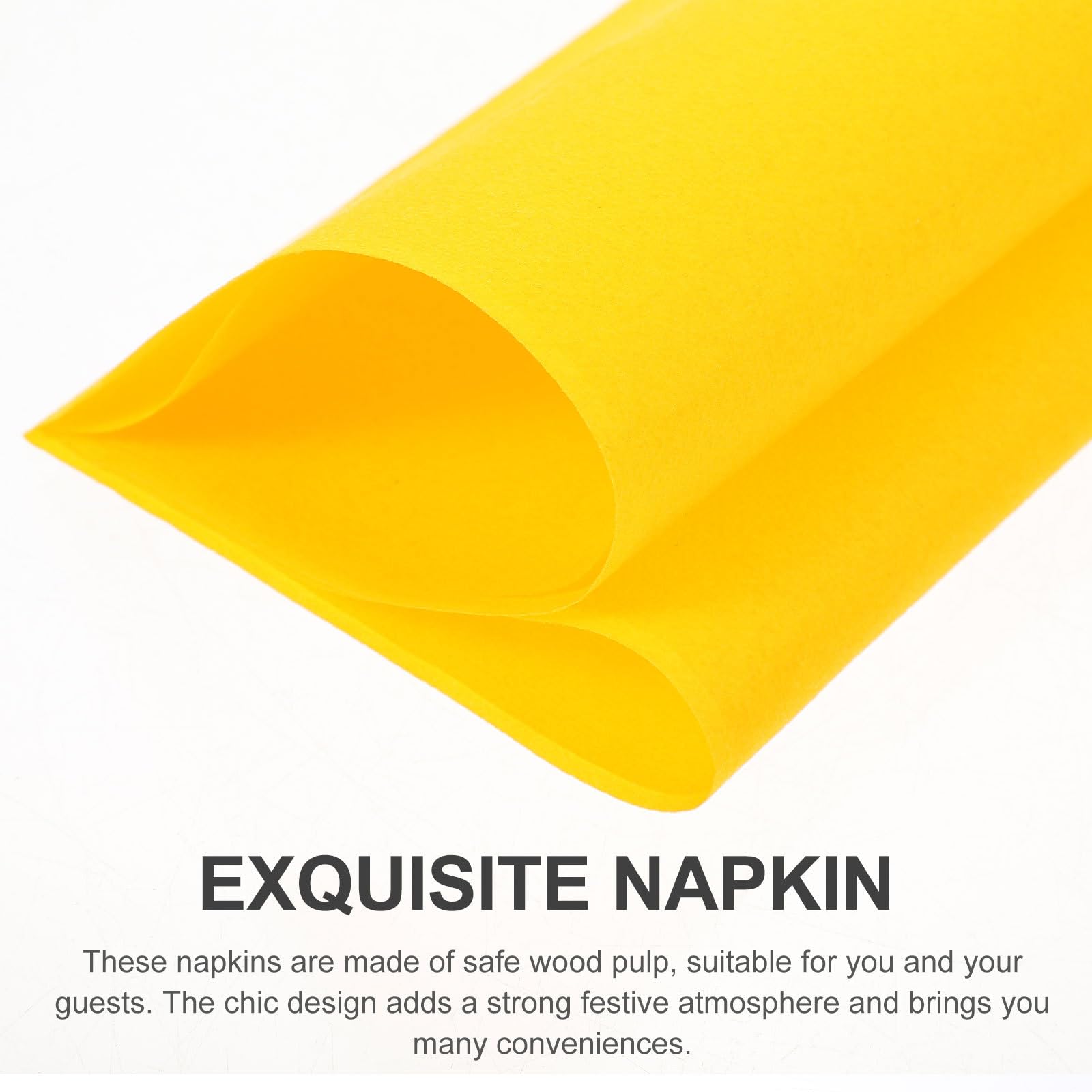 Lot de 50 Serviettes en Papier Épaisses Jaunes Anti-poussière, Serviettes Jetables Décoratives pour Fêtes, Réceptions de Mariage et Dîners, Accessoires de Table à Usage Unique