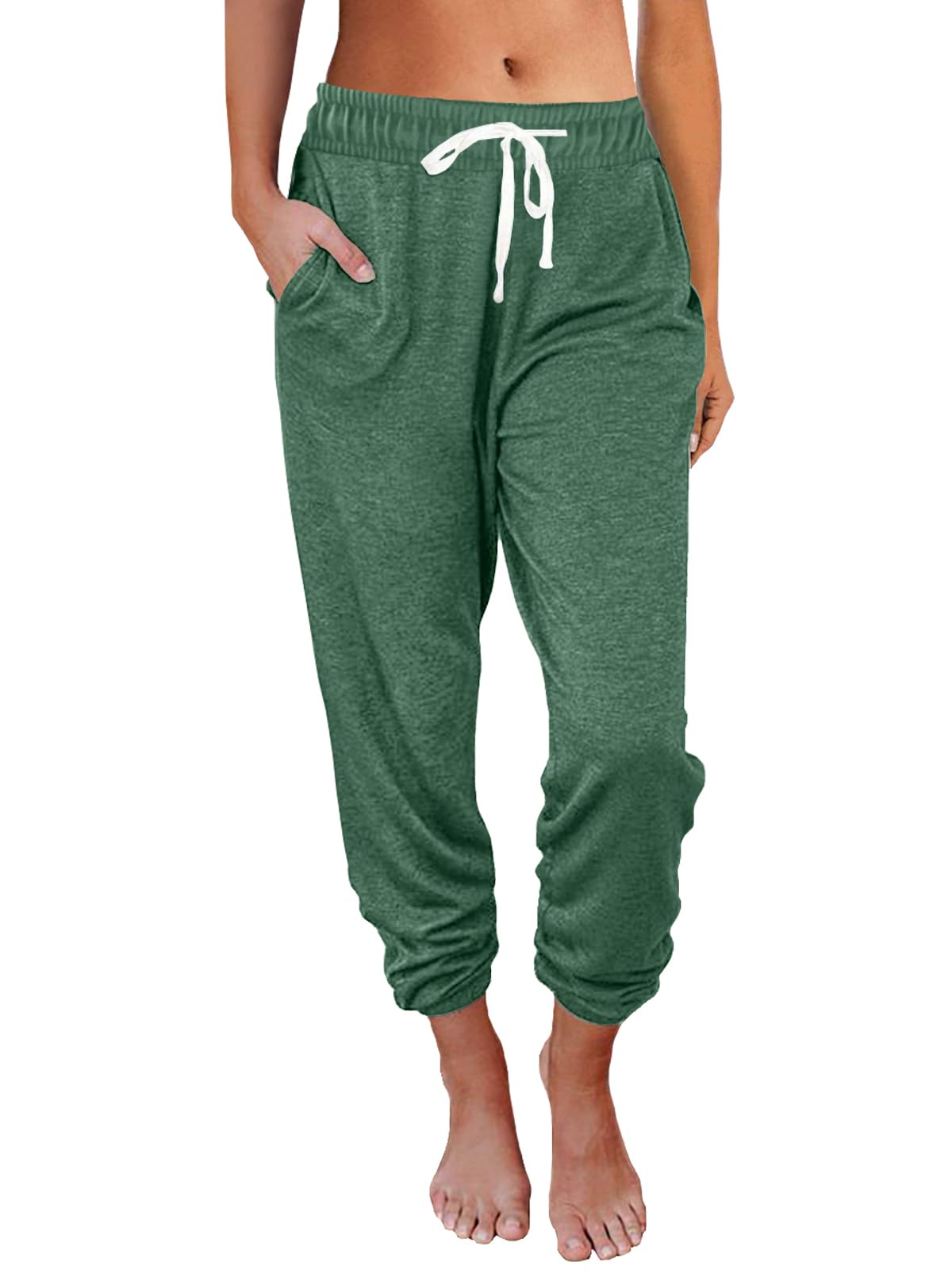 AUTOMET Women‘s High-Waisted Sweatpants with Pockets, Loose Lounge & Pajama Pants for Fall, Winter, Spring Yoga Travel