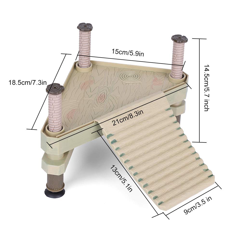 Platforma Pływająca dla Żółwi, Wodoodporna Platforma do Wygrzewania Gadów, Akcesoria do Zbiorników dla Płazów, Terrariów i Akwariów z Blokiem do Lądowania
