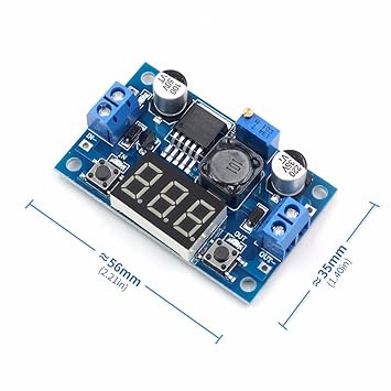 QEBIDUL LM2596S DC-DC Buck Converter DIY 4-40V to 1.25-37V Step-down Regulator Power Module Volt Stabilizer with LED Voltmeter Display