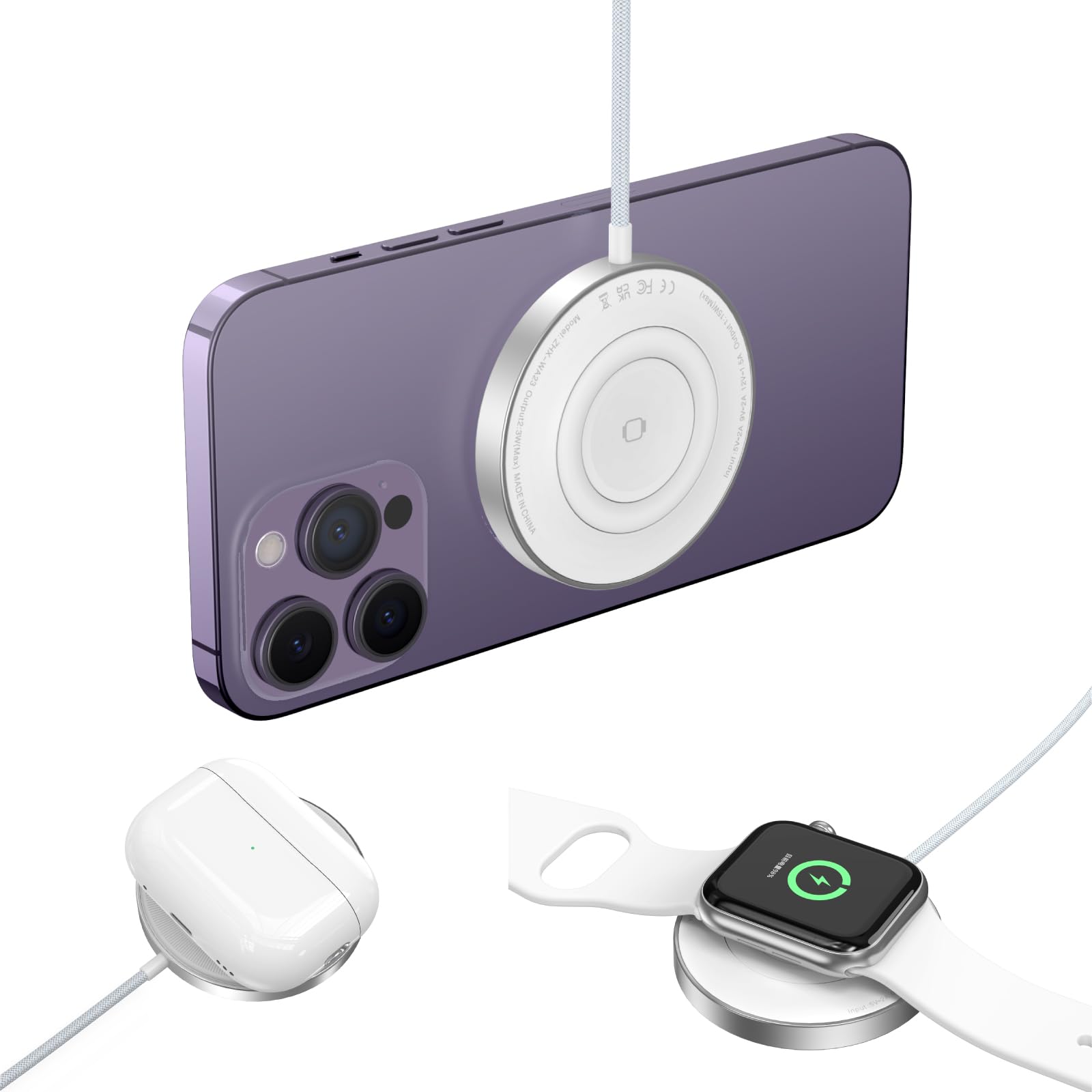 Amazon.co.jp: LENZZA (レンツァ) MagSafe対応 3in1 ワイヤレス充電器