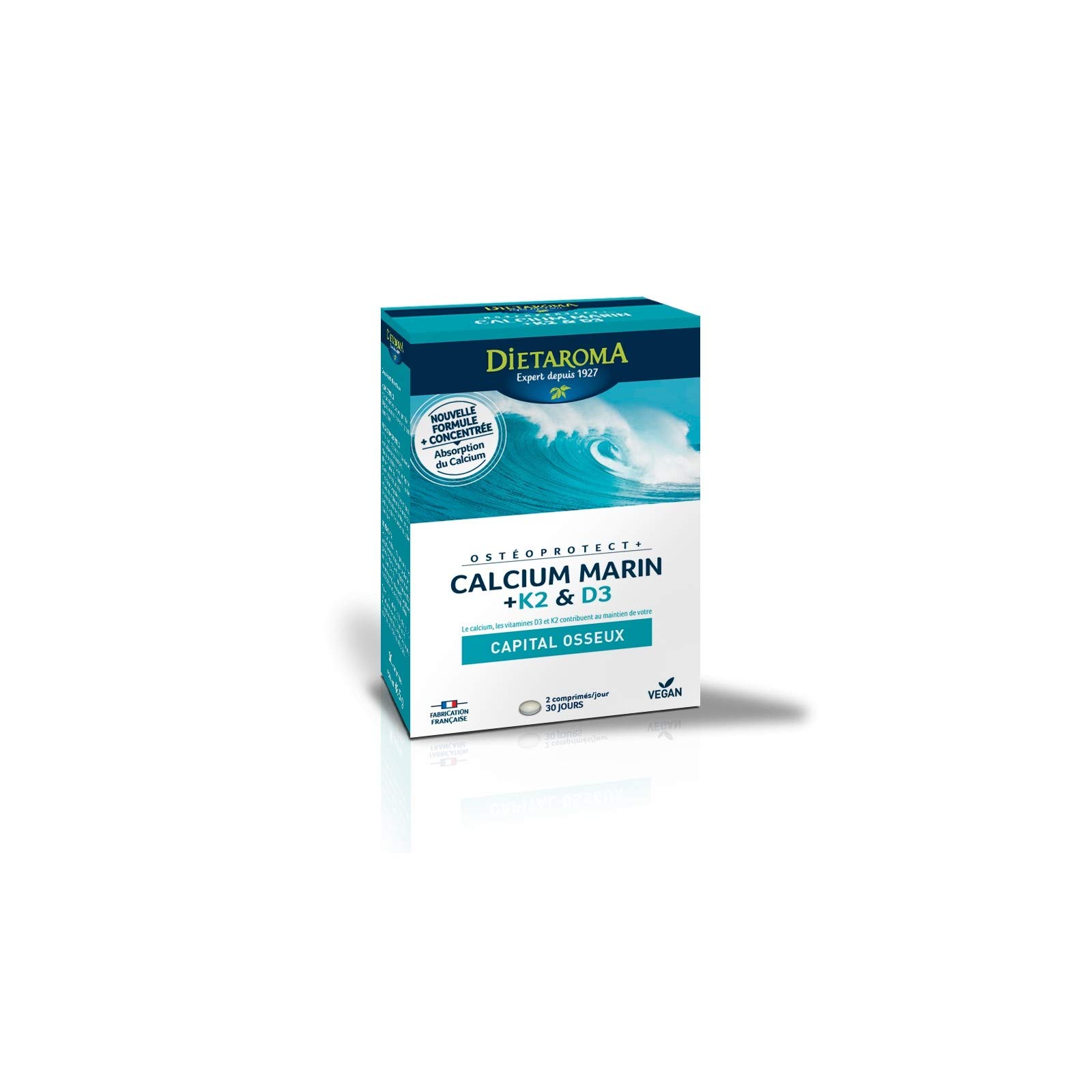 Osteoprotect+ Calcium Marin + K2 & D3 2 comprimes par/jour (30 jours)