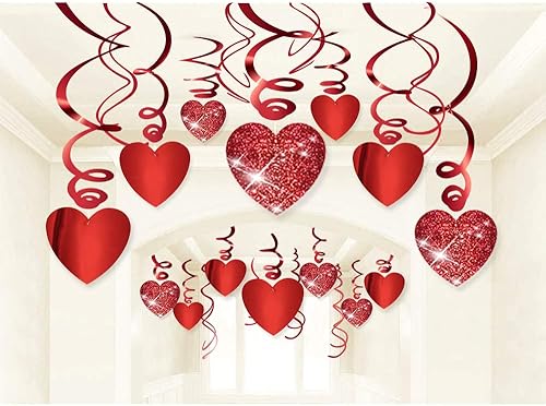 Decoración colgante de corazones con brillantina para el Día de San Valentín, decoración de despedida de soltera, compromiso, bodas, fiesta de