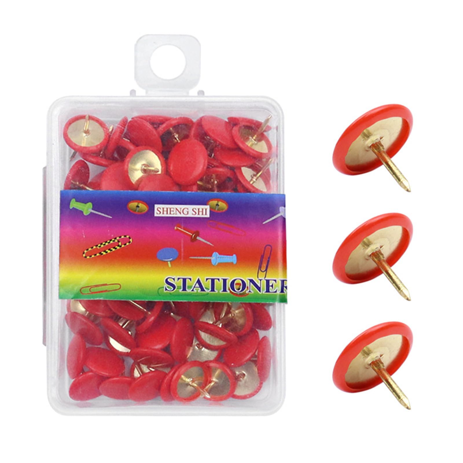 200Pieces Plated Pin Thumbtacks Flat Push Pins Metal Thumbtacks Flat Head Tacks Corkboard Pin for Bulletin Board Metal Push Pins