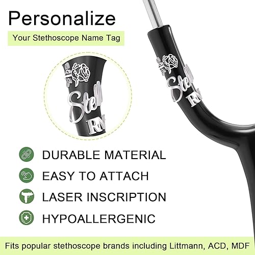 Miniatura 3 de Etiqueta de nombre personalizada para estetoscopio, dije de identificación personalizado para estetoscopio, accesorios, regalos de enfermera para