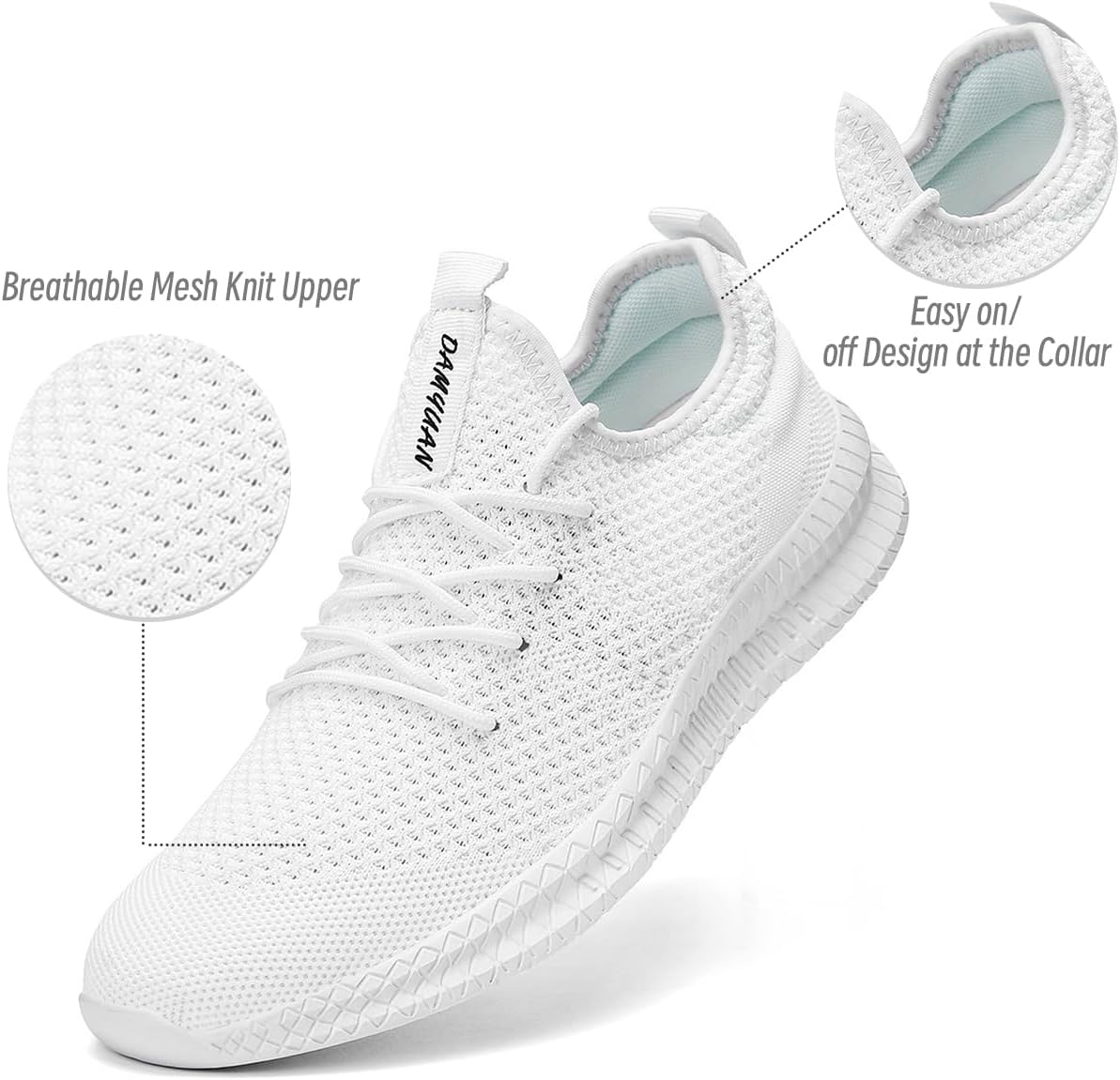 Womens Walking Running Shoes Sneakers Slip On Sport Tennis Athletic Gym Shoes Casual Fashion Lightweight Breathable Non Slip Workout Workout Trainers Shoe - Image 4