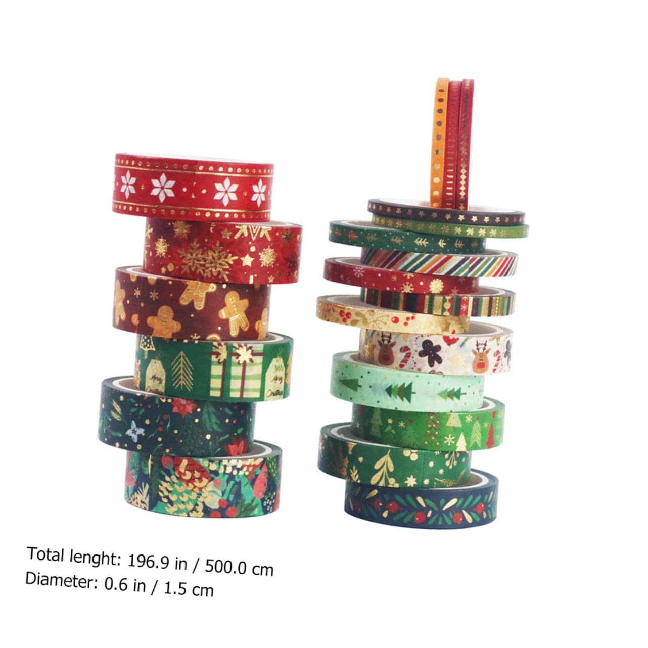 DOITOOL 3 Sätze Weihnachtsdesign Washi Tapes Dekorative Klebebänder Für Notizbücher Diy Projekte Und Geschenkverpackungen Festliche Aufkleber Für Kreative Bastelideen 21 Rollen * 3